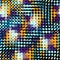 Disco seamless pattern of halftone dots in retro