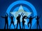 Disco Silhouette Indicates Dance Celebration And Persons