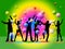 Disco Silhouette Indicates Togetherness Friends And Together