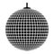 Disco sphere suspended on line rope Discotheque ball Retro night clubs symbol Concept nostalgic party icon black color vector