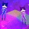 Disco Star Kitty in stylish cosmic space. Contemporary art collage. Party, music, nightlife clubbing concept
