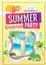 Disco summer cocktail party poster. Paper cut out art style design