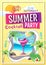 Disco summer cocktail party poster. Paper cut out art style design