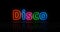 Disco symbol neon light 3d illustration