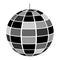 Discoball icon. 70s 80s disco night club shining mirror sphere. Dance music party disco ball. Mirrorball in retro