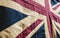 Discolored and vintage union jack flag