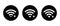 Disconnect wifi icon set on black circle. Lost wireless connection symbol vector