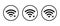 Disconnect wifi icon set on circle line. Lost wireless connection symbol vector