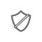 disconnection of the shield icon. Element of cyber security icon for mobile concept and web apps. Thin line disconnection of the