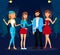 Discotheque, Friends Clubbing Vector Illustration