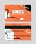 A discount card. Loyal customer card in orange color with abstract drawing and the inscription