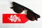 Discount of forty percent and sunglasses