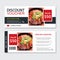 Discount gift voucher asian food template design. Korean and japanese set. Use for coupon, banner, flyer, sale, promotion