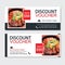 Discount gift voucher asian food template design. Korean and japanese set. Use for coupon, banner, flyer, sale, promotion