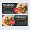 Discount gift voucher asian food template design. Noodles set. Use for coupon, banner, flyer, sale, promotion