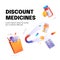 Discount medicines cartoon poster with magnet