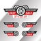 Discount sale label collection with wheels automotive illustration