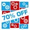 Discount Seventy Percent Off Blue Red Gears Grid Badge Style