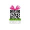 Discount sign with qr code template international women day sale sticker promotion badge
