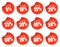 Discount Stickers - red