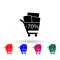 Discount trolley multi color icon. Simple glyph, flat vector of black friday icons for ui and ux, website or mobile application