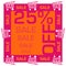 Discount Twenty Five Percent Off Pink Orange Sale Square Shopping Carts