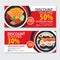 Discount voucher asian food template design. Japanese set