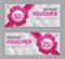 Discount Voucher template, gift voucher, Sale banner, Horizontal layout, Coupon, beauty, cosmetics cards