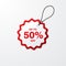 Discount White Red Label Icon.