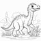 Discover Creative Bliss: Engage with a Baby Dinosaur\\\'s 3D Coloring Adventure in Black & White