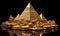 Discover the golden treasure within the miniature Egypt pyramid