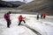 Discovering the Athabasca Glacier at Columbia Icefield, Japser National Park, Alberta, Canada