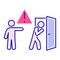 Discredit color line icon. Humiliation, insulting a person concept. Isolated vector element. Outline pictogram for web page,