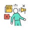 Discredit color line icon. Humiliation, insulting a person concept. Sign for web page, mobile app, button, logo