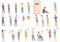 Discrimination icons set cartoon vector. Civil rights