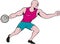 Discus Thrower Side Isolated Cartoon