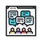 discussion forum online learning platform color icon vector illustration