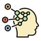 Disease head diagram icon color outline vector