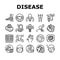 Disease Human Problem Collection Icons Set Vector