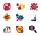 Disease infection outbreak pandemic stop coronavirus covid 19 icons set