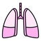 Disease lungs icon color outline vector