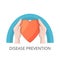 Disease prevention health icon. Life insurance. Health care, medical symbol. Vector illustration