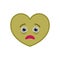 Diseased heart shaped funny emoticon icon