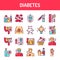 Diseases color line icons set. Isolated vector element.