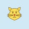 disgruntled cat 2 colored line icon. Simple yellow and brown element illustration. disgruntled cat concept outline symbol design f