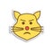 disgruntled cat colored emoji sticker icon. Element of emoji for mobile concept and web apps illustration