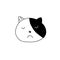 Disgruntled cat icon. Vector illustration design for fashion fabrics, textile graphics, prints. Hand drawn
