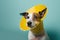 disgruntled dog in a protective cone, concept of Animal welfare and pet health, created with Generative AI technology