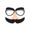 Disguise funny mask background. Vector illustration