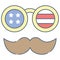Disguise glasses, United state independence day related icon